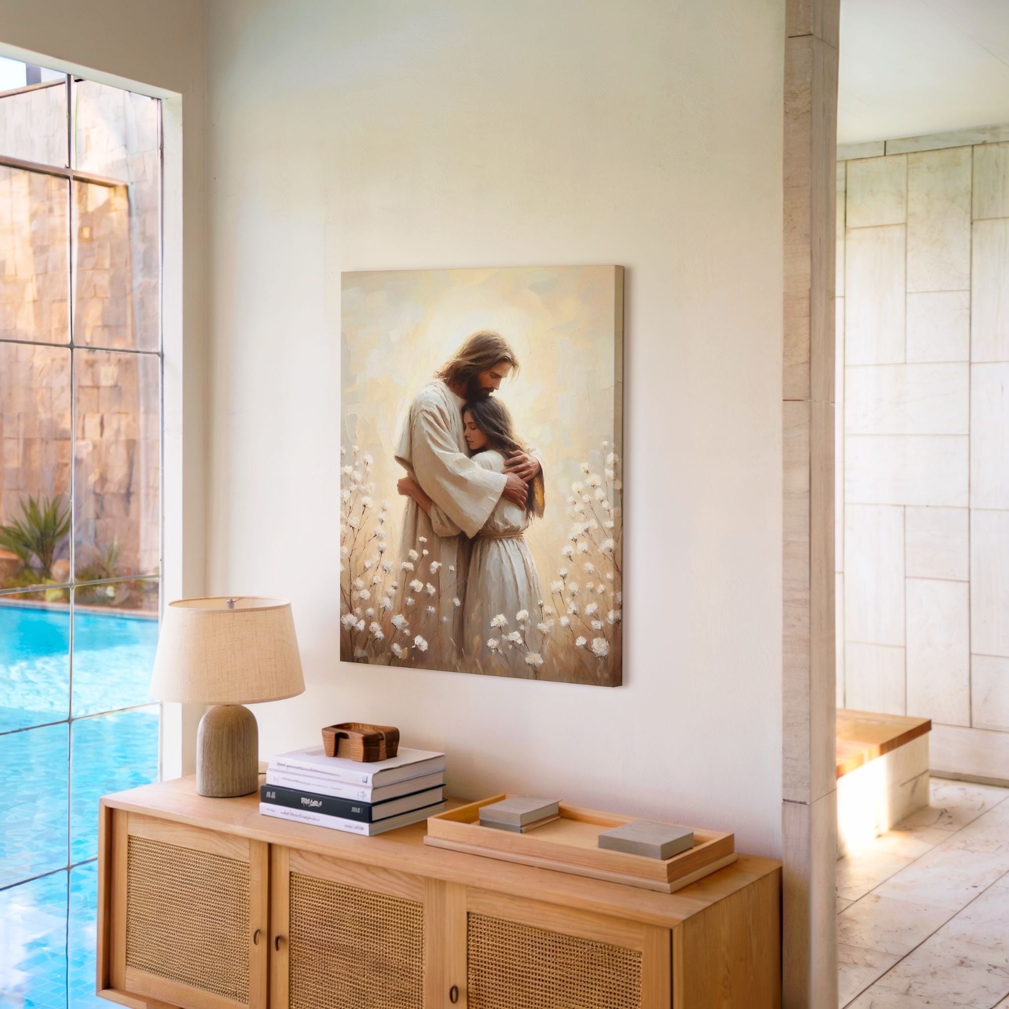 Jesus Hugging a Woman IV - Canvas