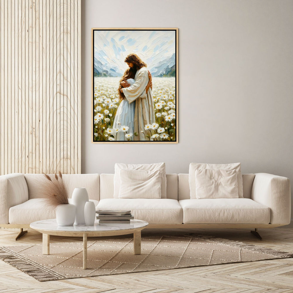 Jesus Hugging a Woman - Canvas