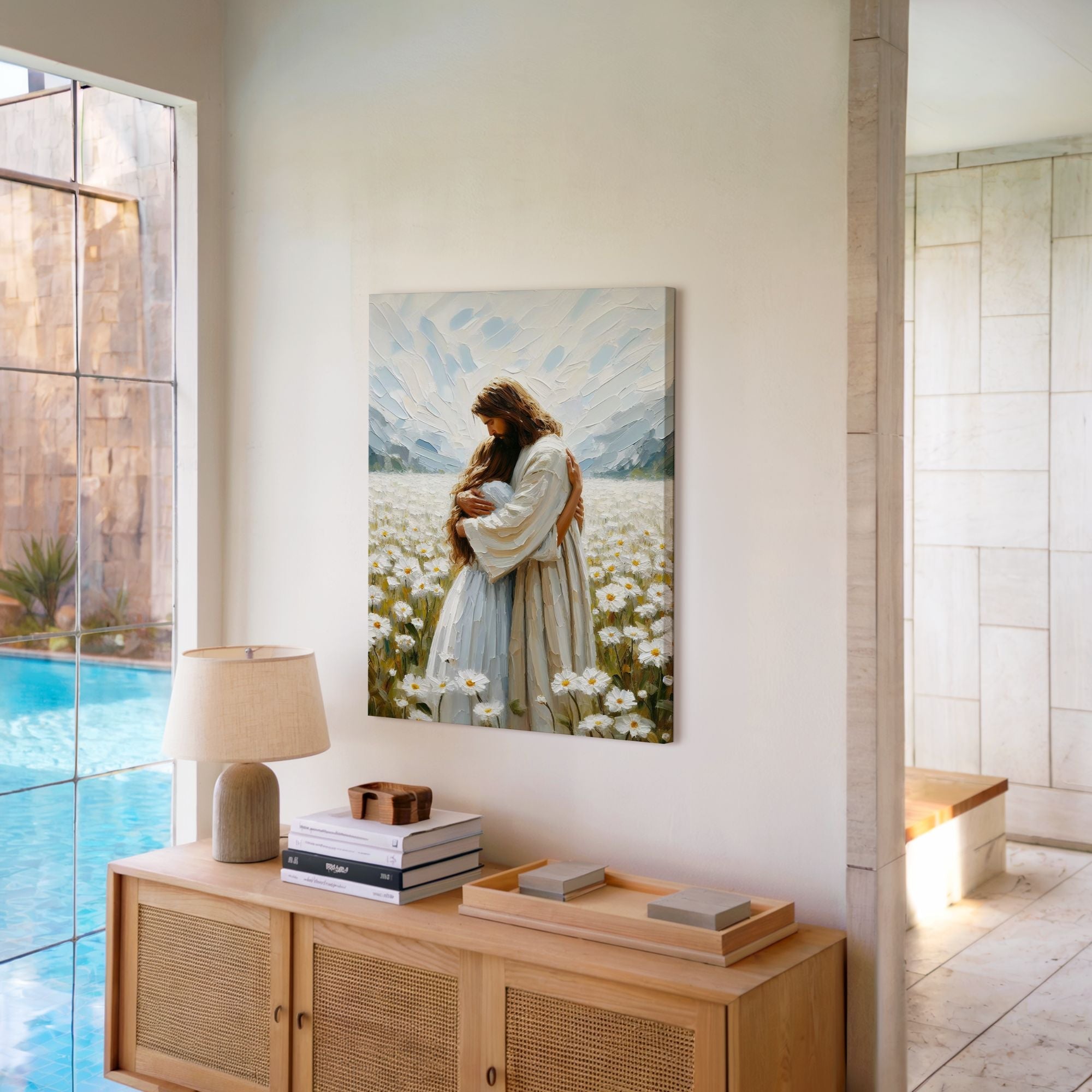 Jesus Hugging a Woman - Canvas