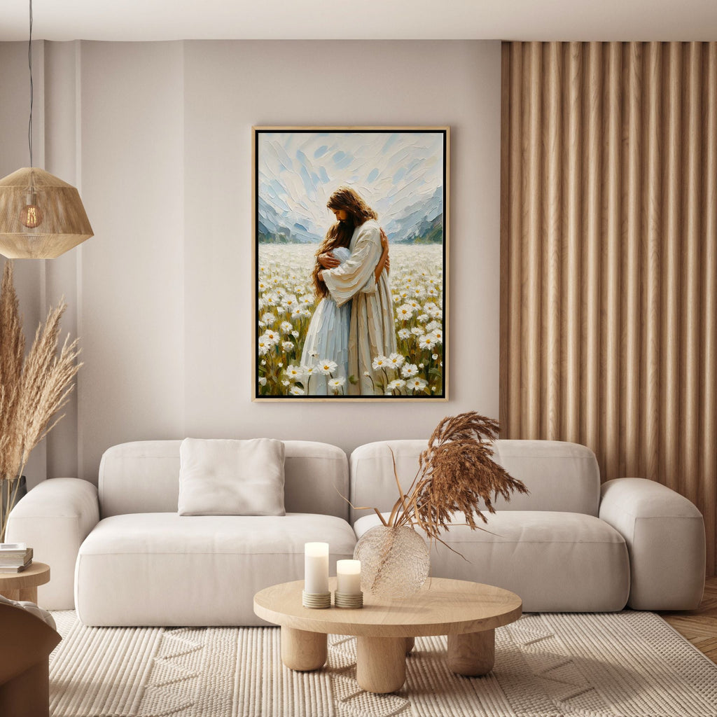 Jesus Hugging a Woman - Canvas