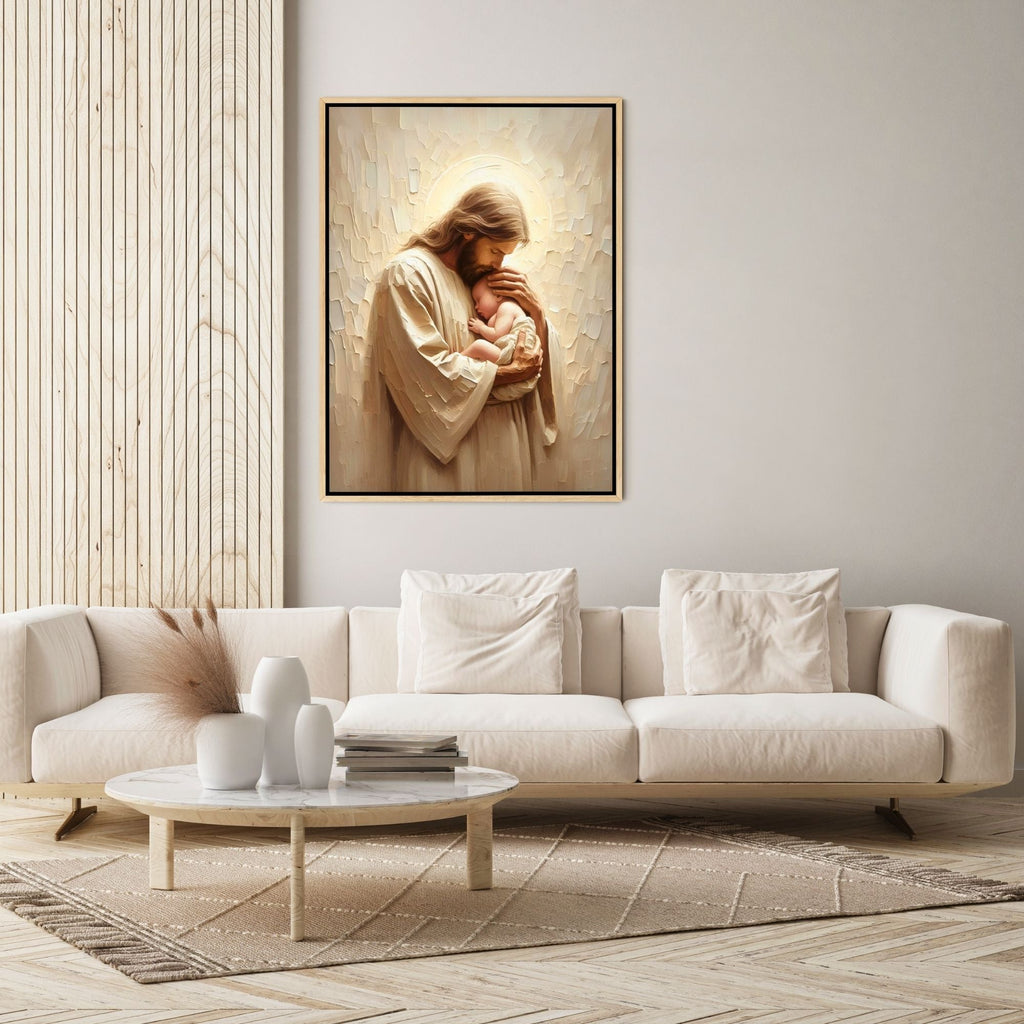 Jesus Holding a Baby - Canvas