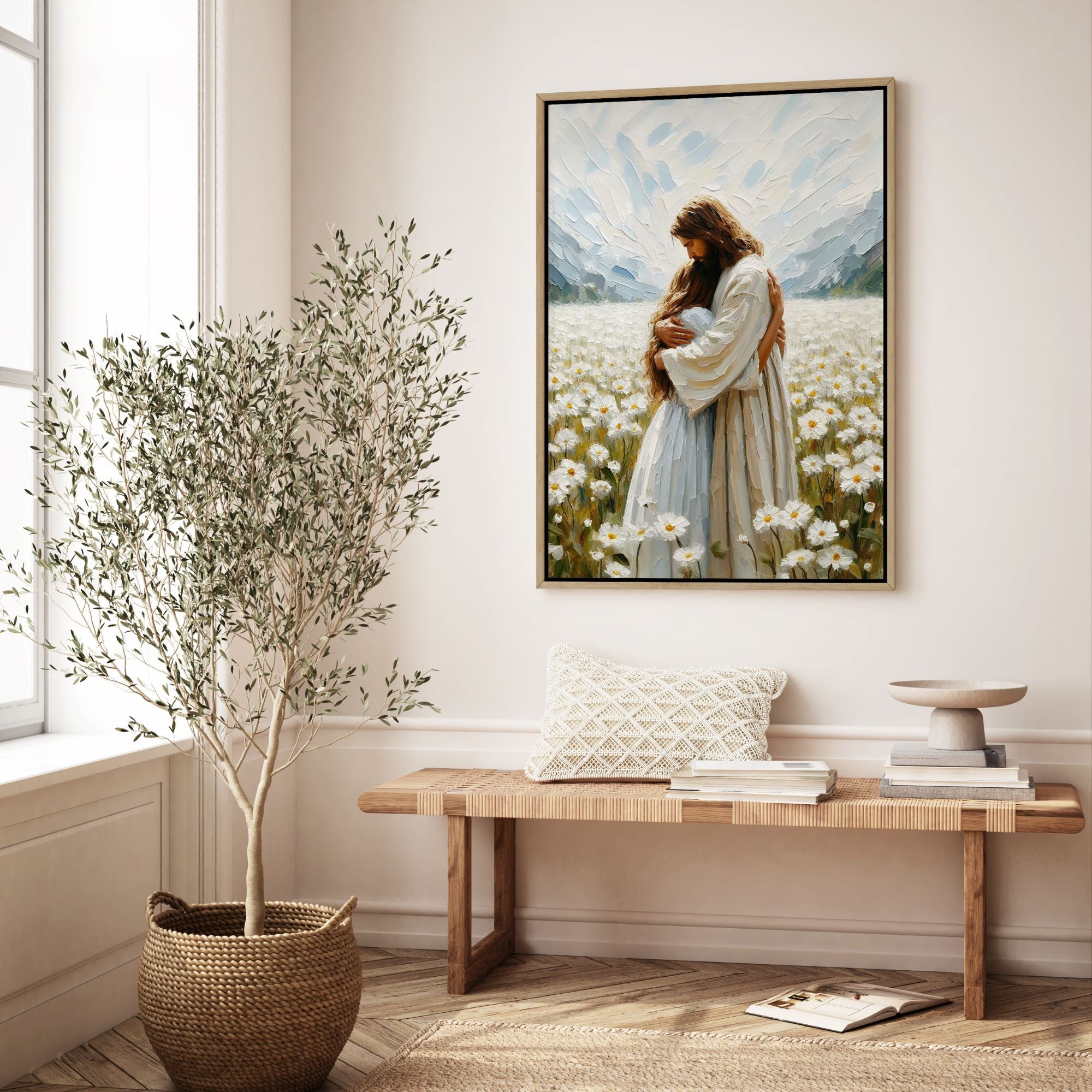 Jesus Hugging a Woman - Canvas