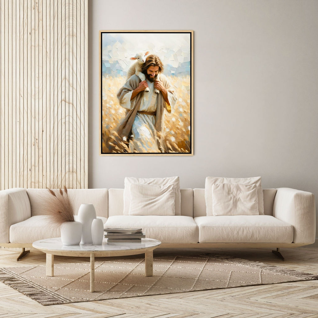 Jesus Carrying Little Lamb Home - Canvas