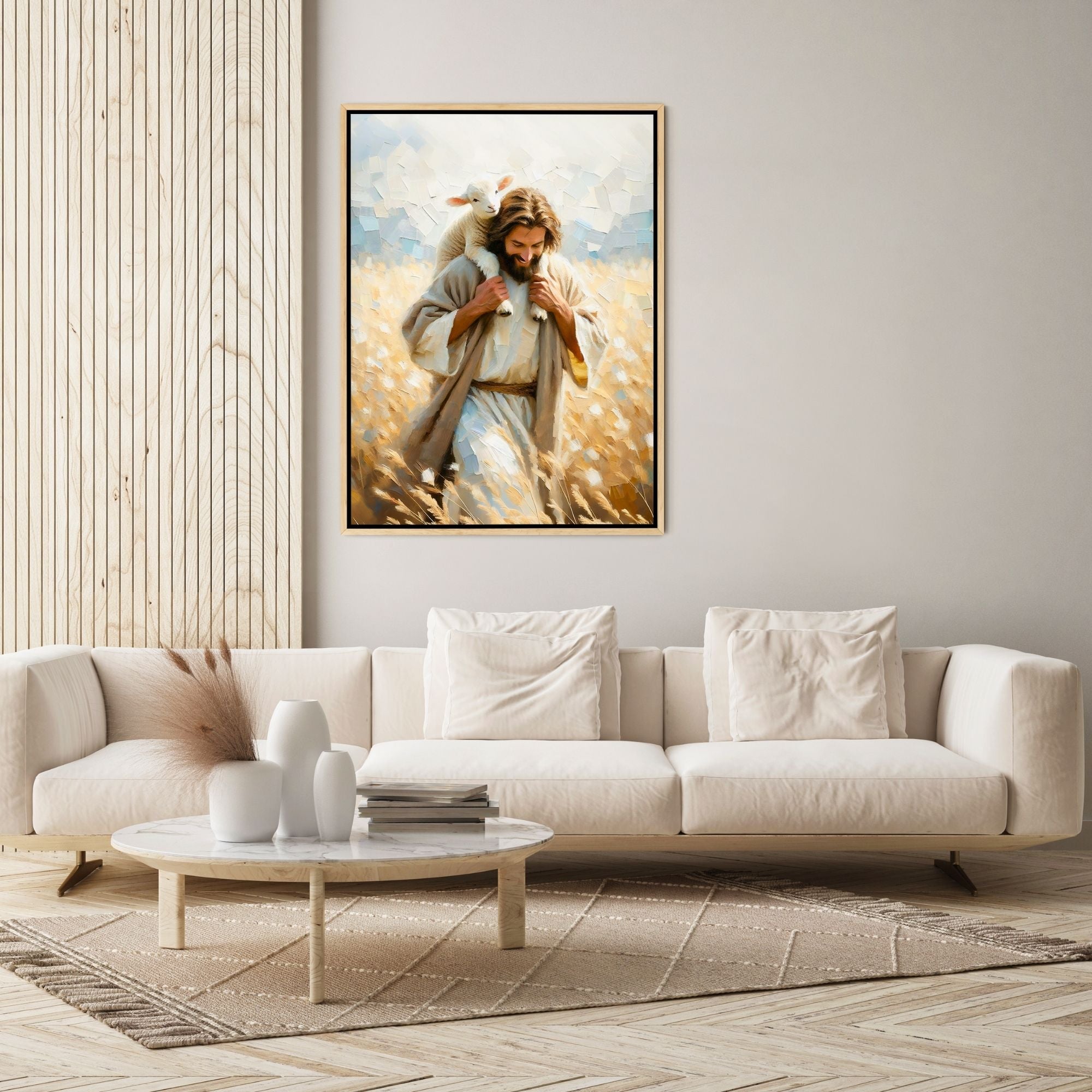 Jesus Carrying Little Lamb Home - Canvas