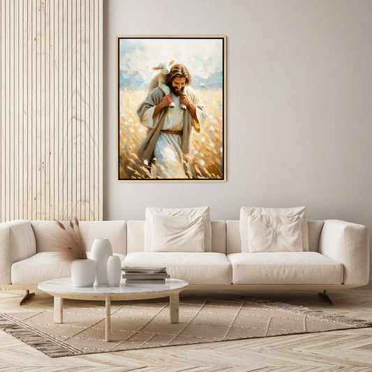 Jesus Carrying Little Lamb Home - Canvas