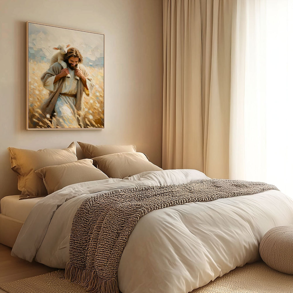Jesus Carrying Little Lamb Home - Canvas