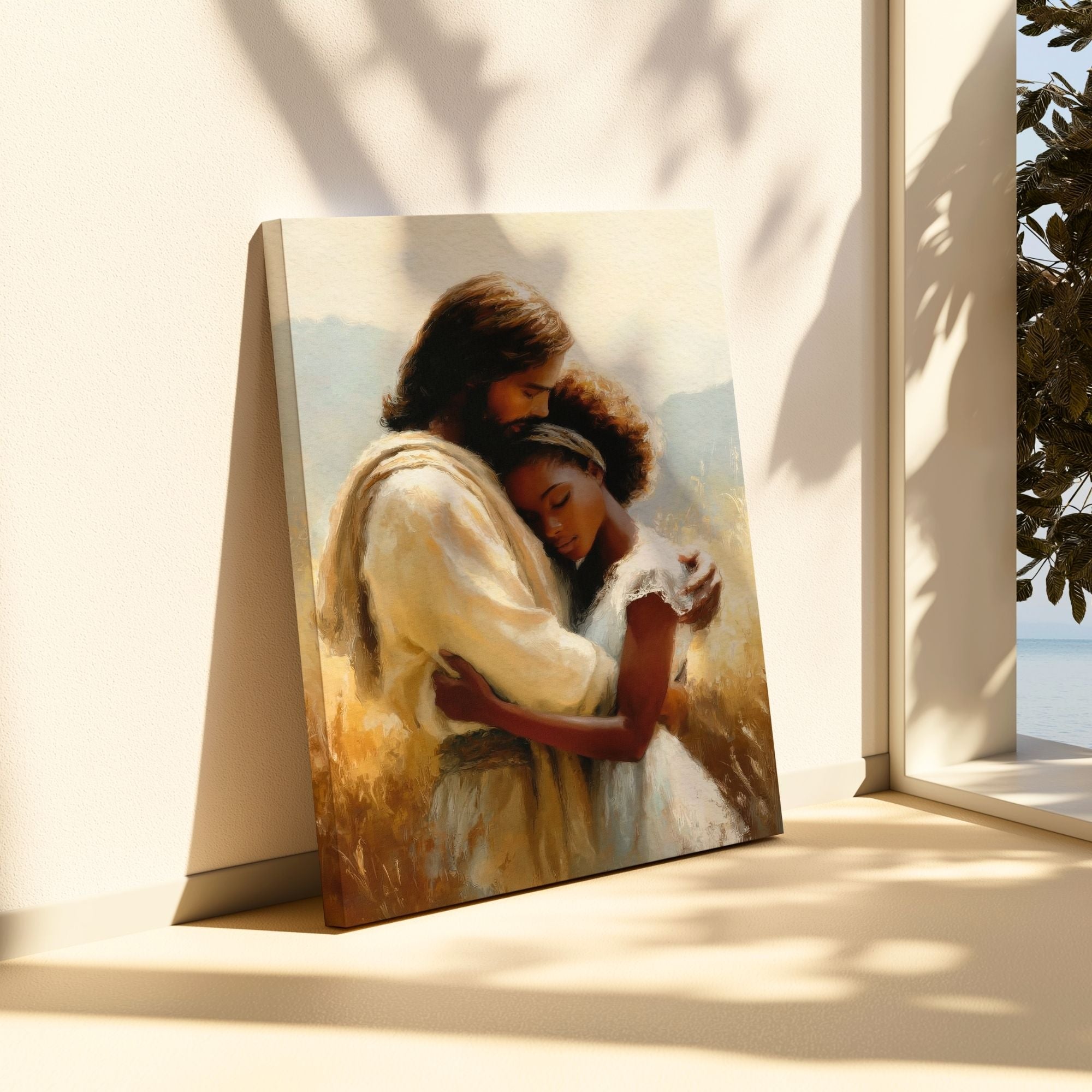 Jesus Hugging a Woman III - Canvas
