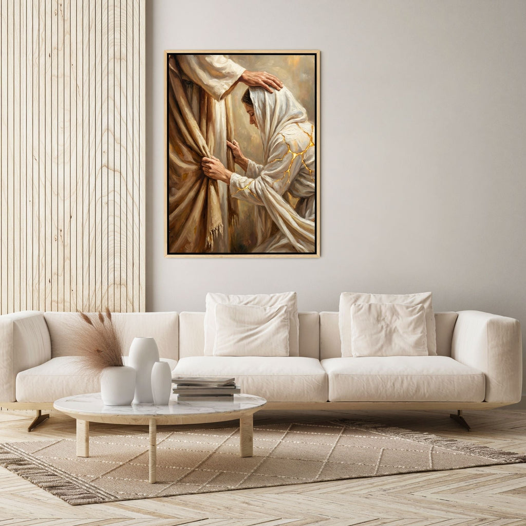 Jesus Heals Woman - Canvas