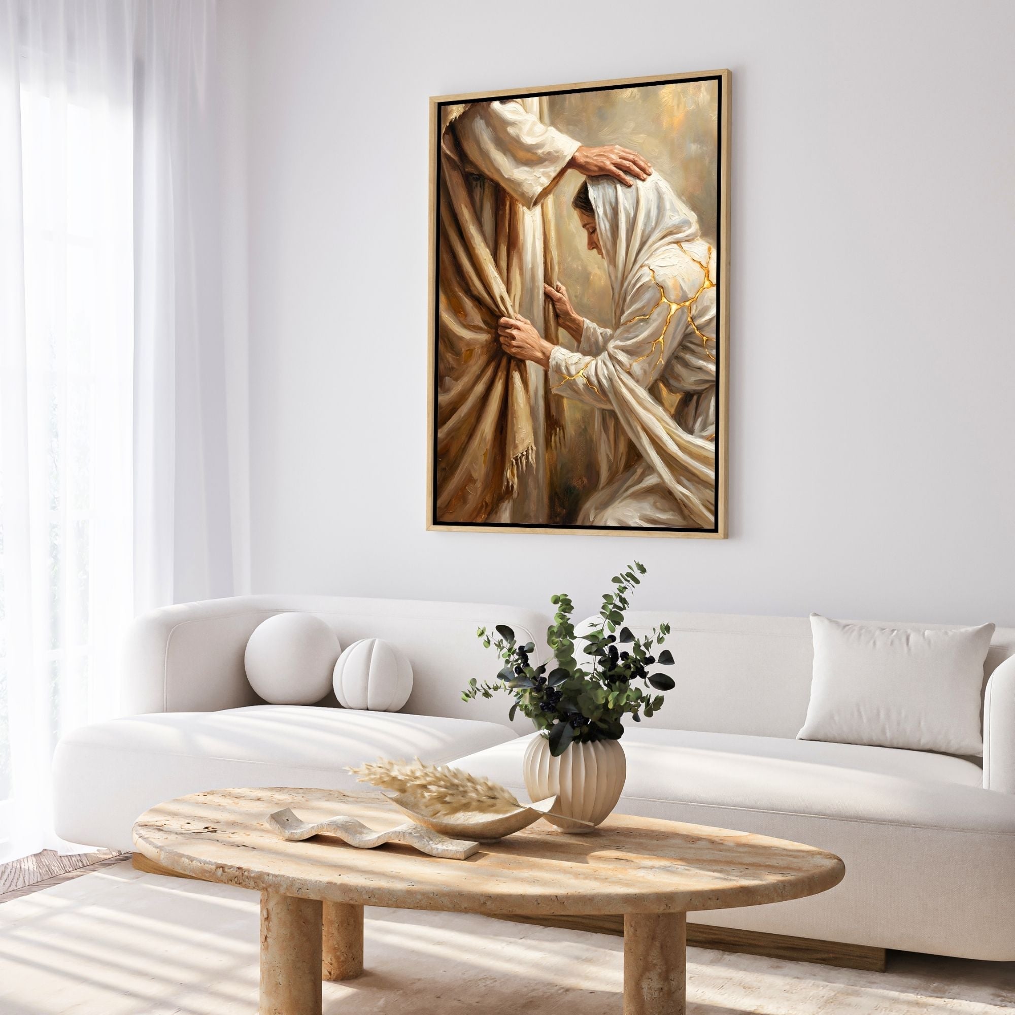 Jesus Heals Woman - Canvas