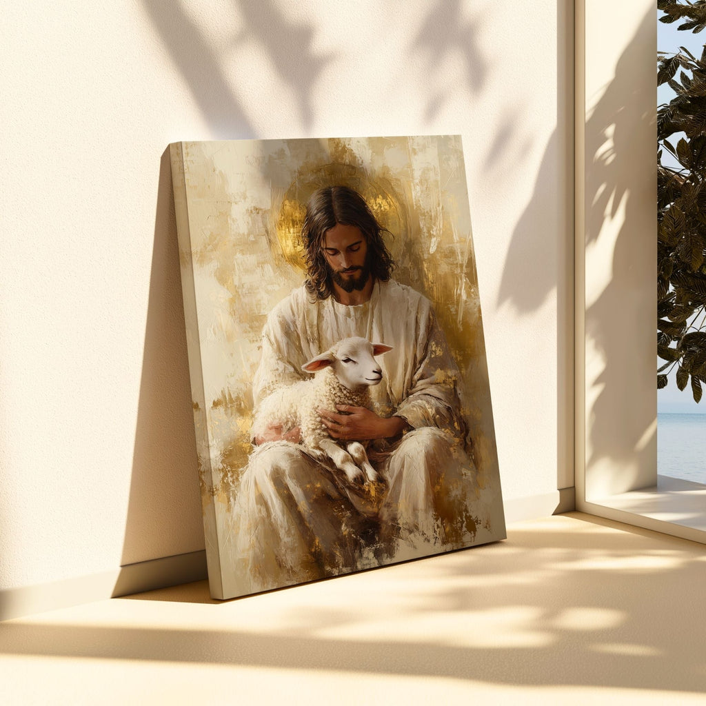 Jesus and the Lamb - Canvas