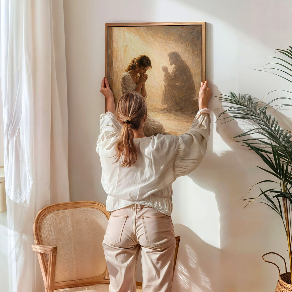 Jesus Prays With You - Canvas