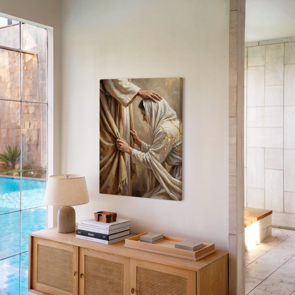 Jesus Heals Woman - Canvas