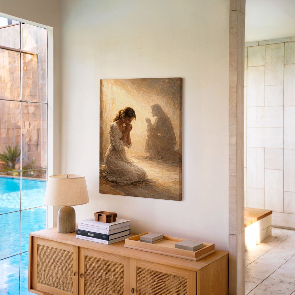 Jesus Prays With You - Canvas