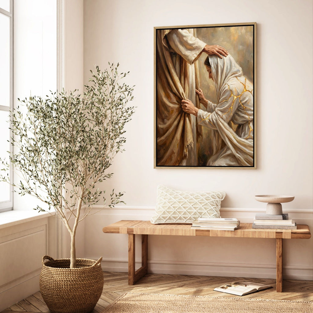 Jesus Heals Woman - Canvas