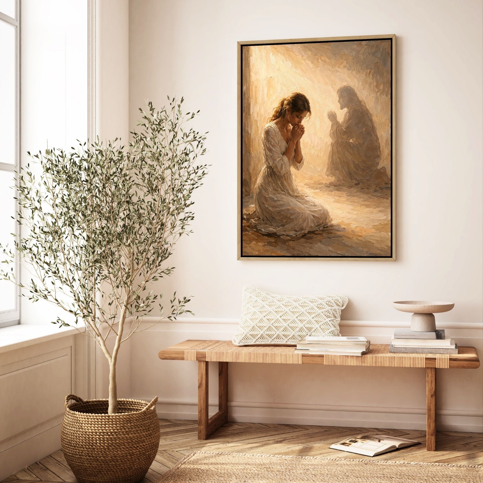 Jesus Prays With You - Canvas