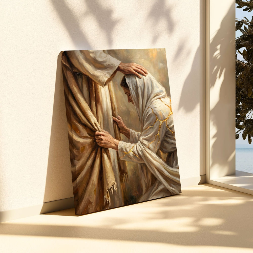 Jesus Heals Woman - Canvas