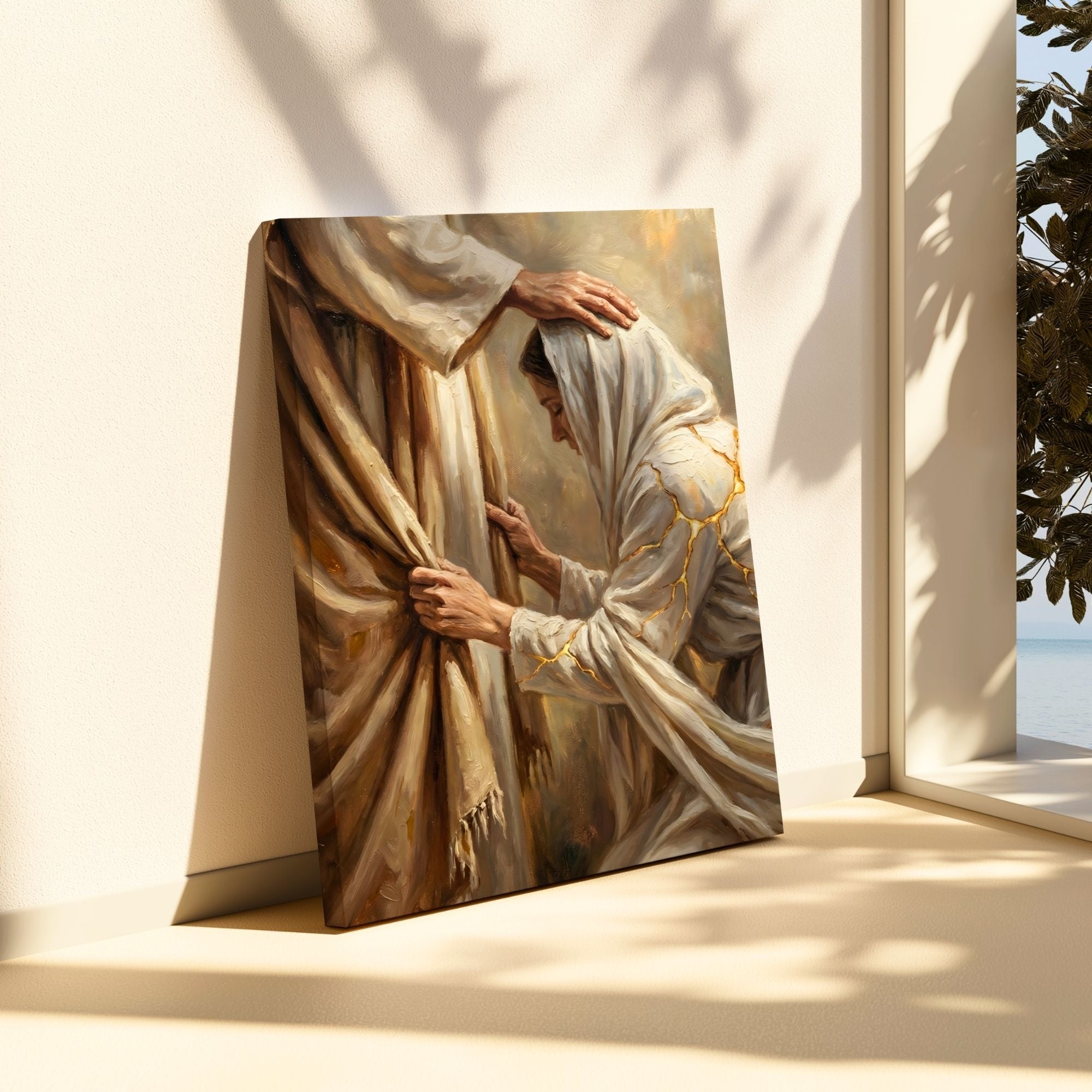 Jesus Heals Woman - Canvas