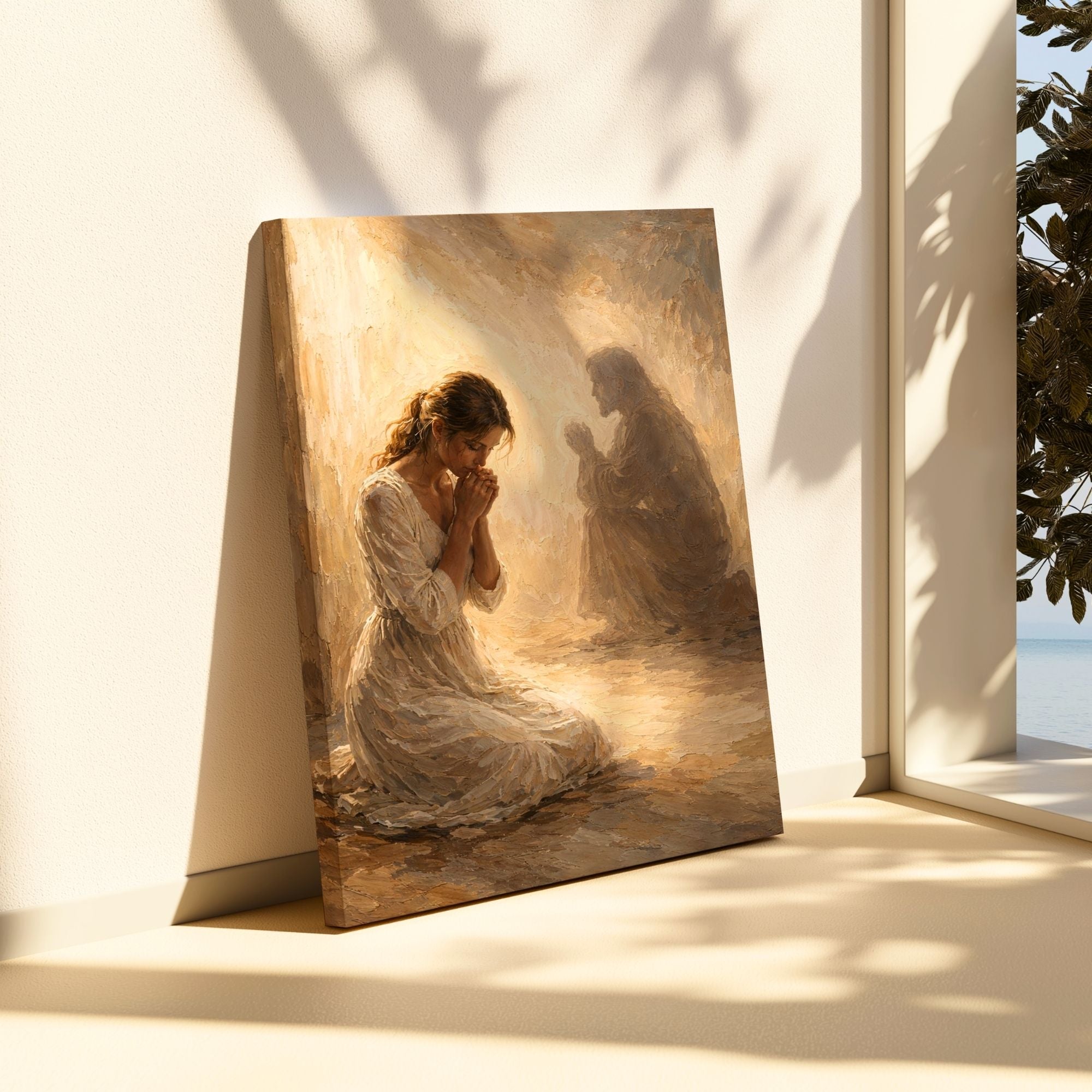 Jesus Prays With You - Canvas