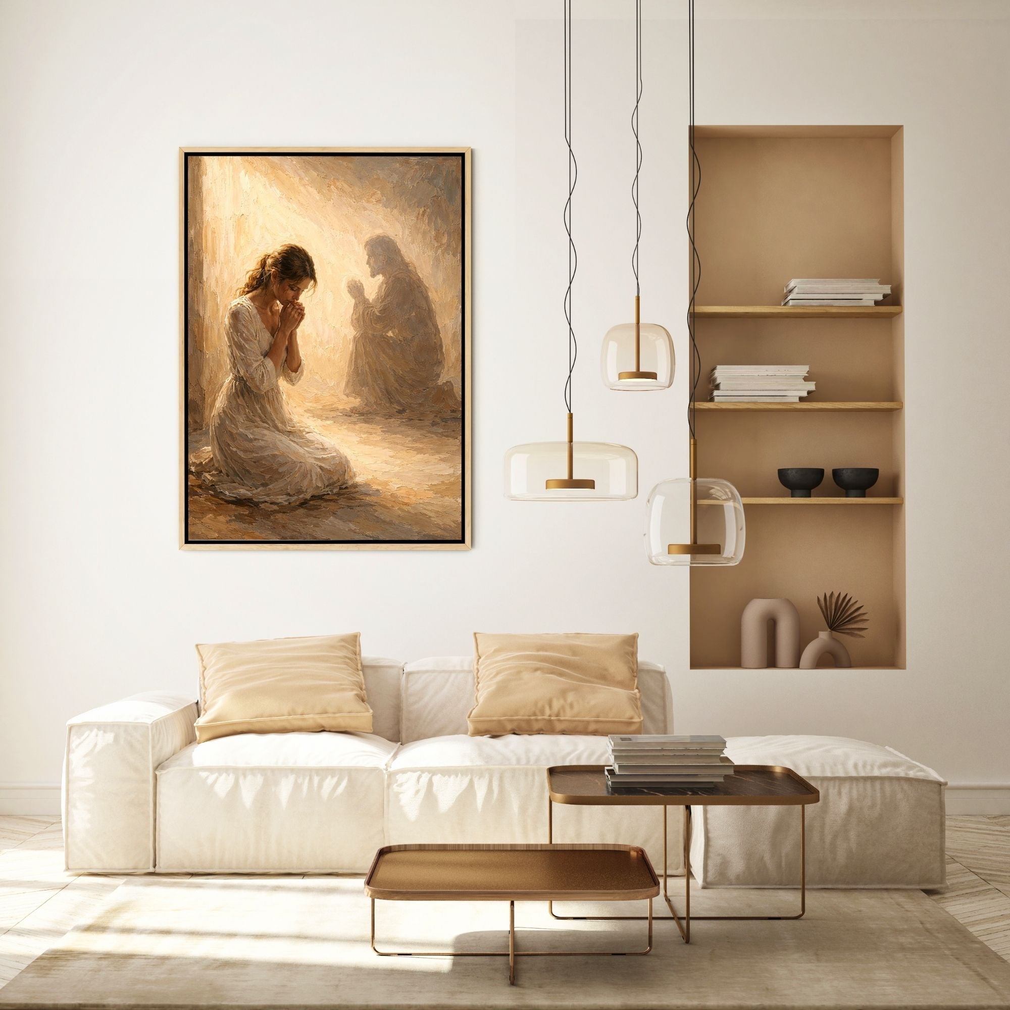 Jesus Prays With You - Canvas