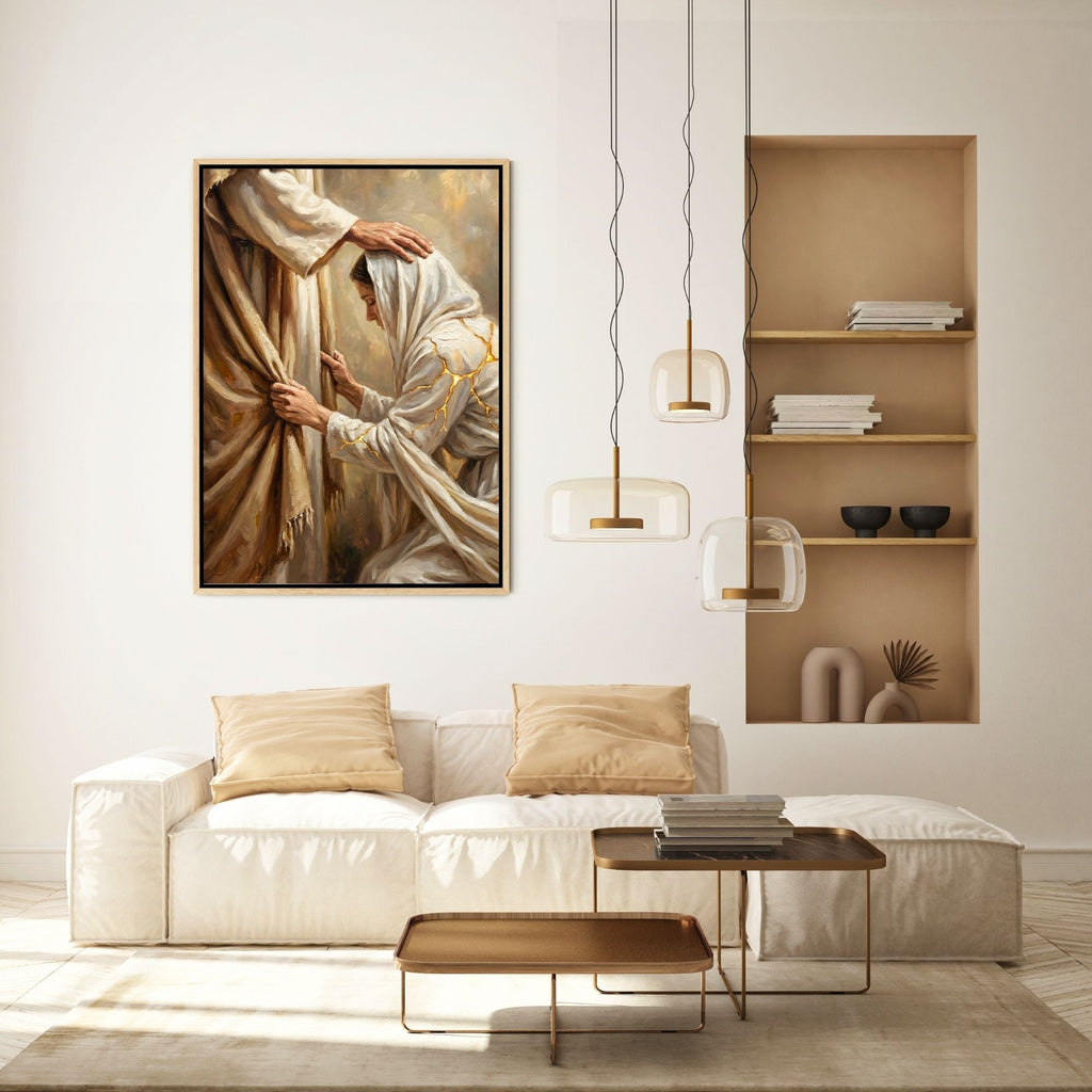 Jesus Heals Woman - Canvas