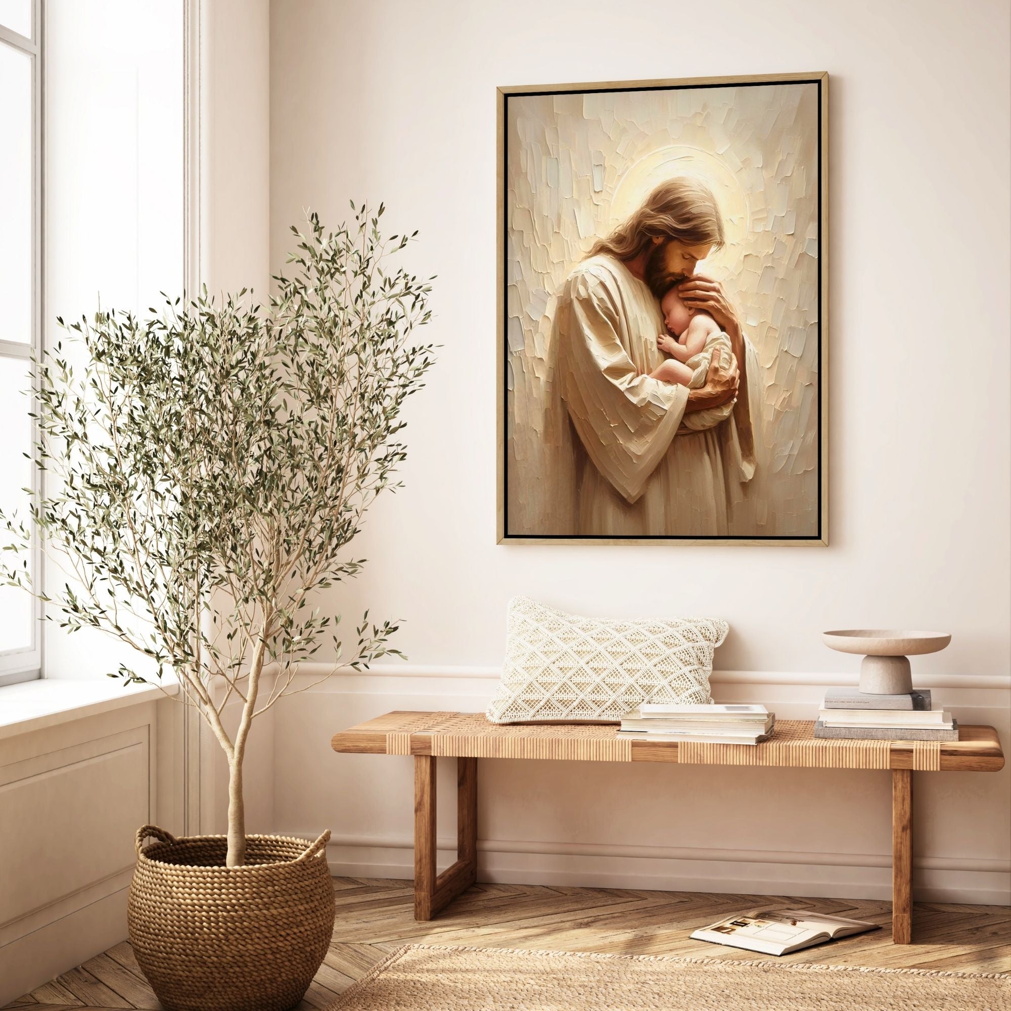 Jesus Holding a Baby - Canvas